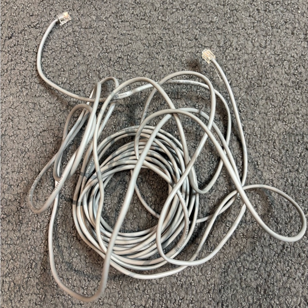 Gray Telephone Cable Jack Landline Fax Analog Phone 312” Vericom Verimax 24awg